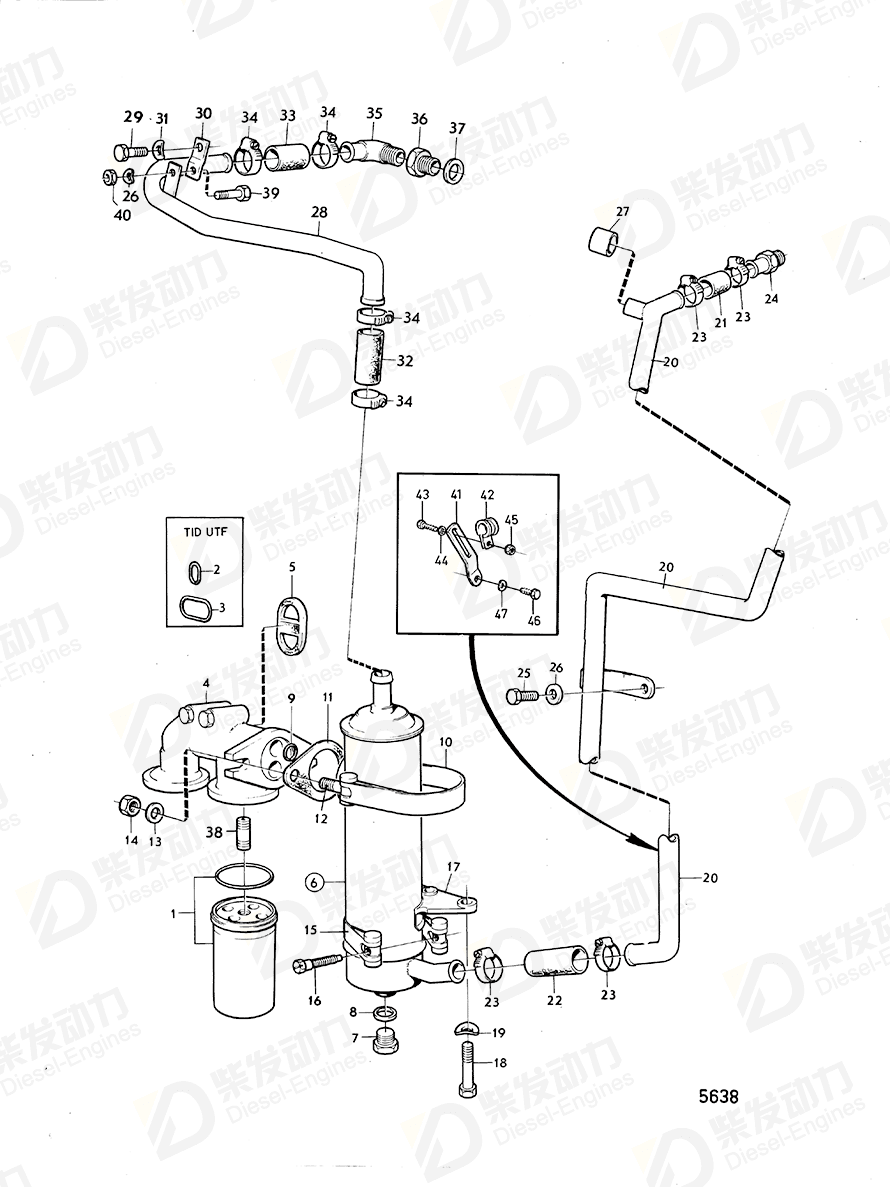 VOLVO Oil Cooler 468035 Drawing VOLVO Oil Cooler 468035 Drawing